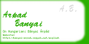 arpad banyai business card