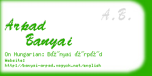 arpad banyai business card